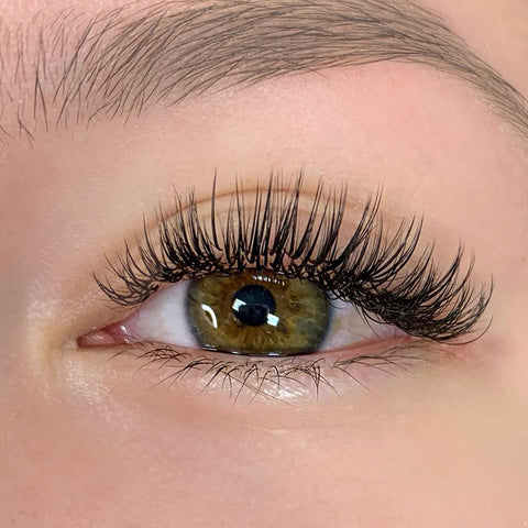 Close-up professional eyelash extensions