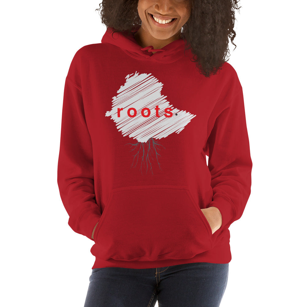 roots red hoodie