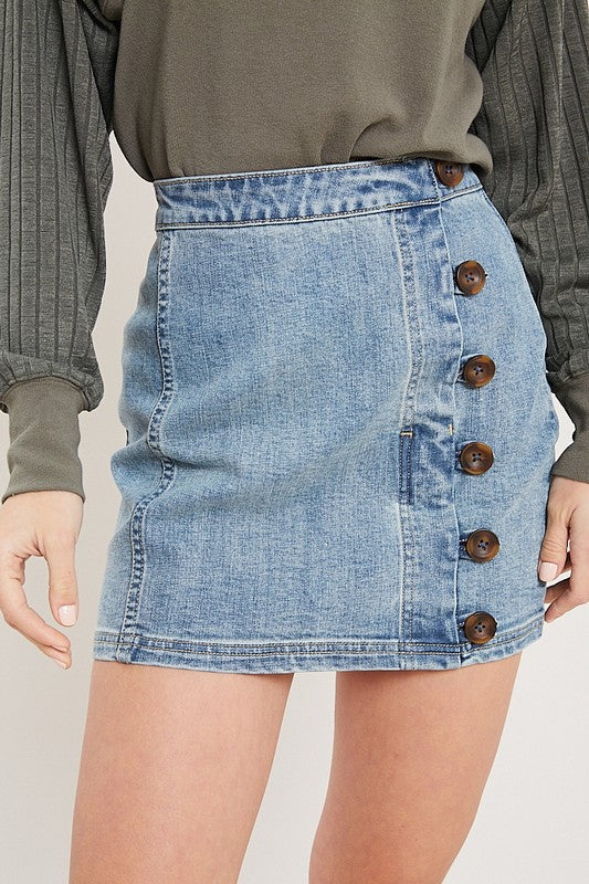 fitted jean skirt