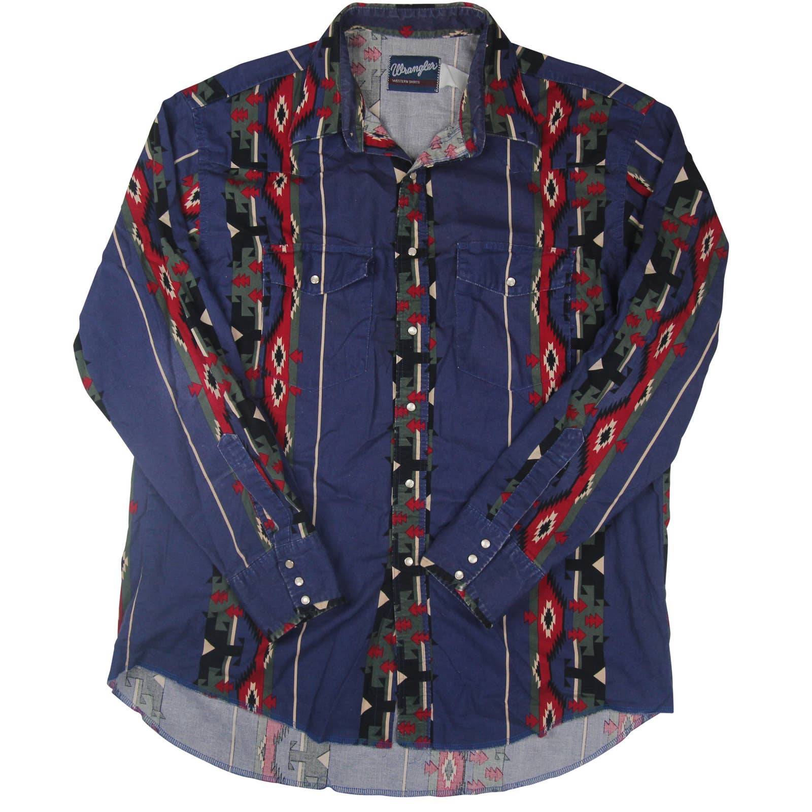 Vintage Wrangler Pearl Snap Southwestern Art Shirt - XL – Jak of all Vintage