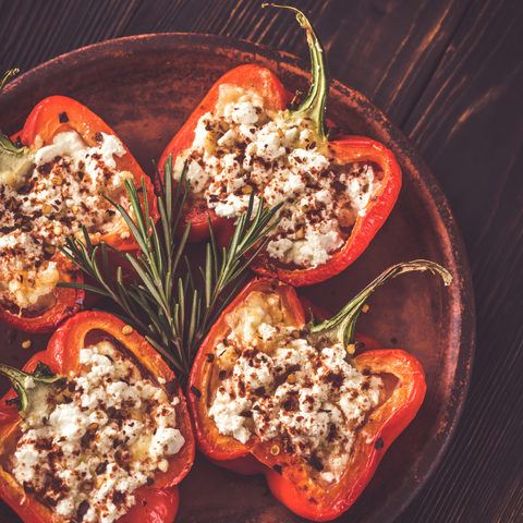 Stuffed pepper with Mushrooms and Feta cheese