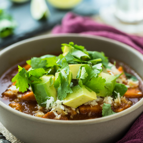 Paleo Turkey Chili with avocado