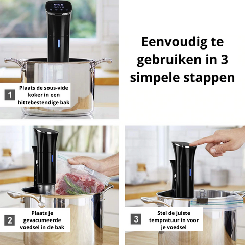 sous vide koker stappenplan