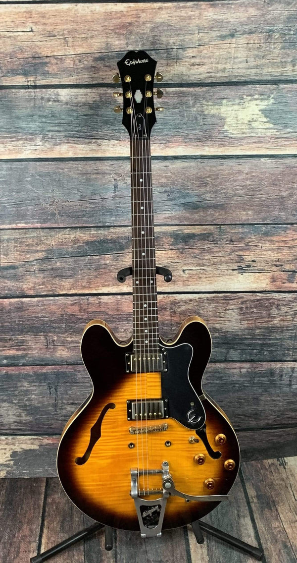 Used Epiphone Dot Deluxe Semi Hollow Electric Guitar with Bigsby and G