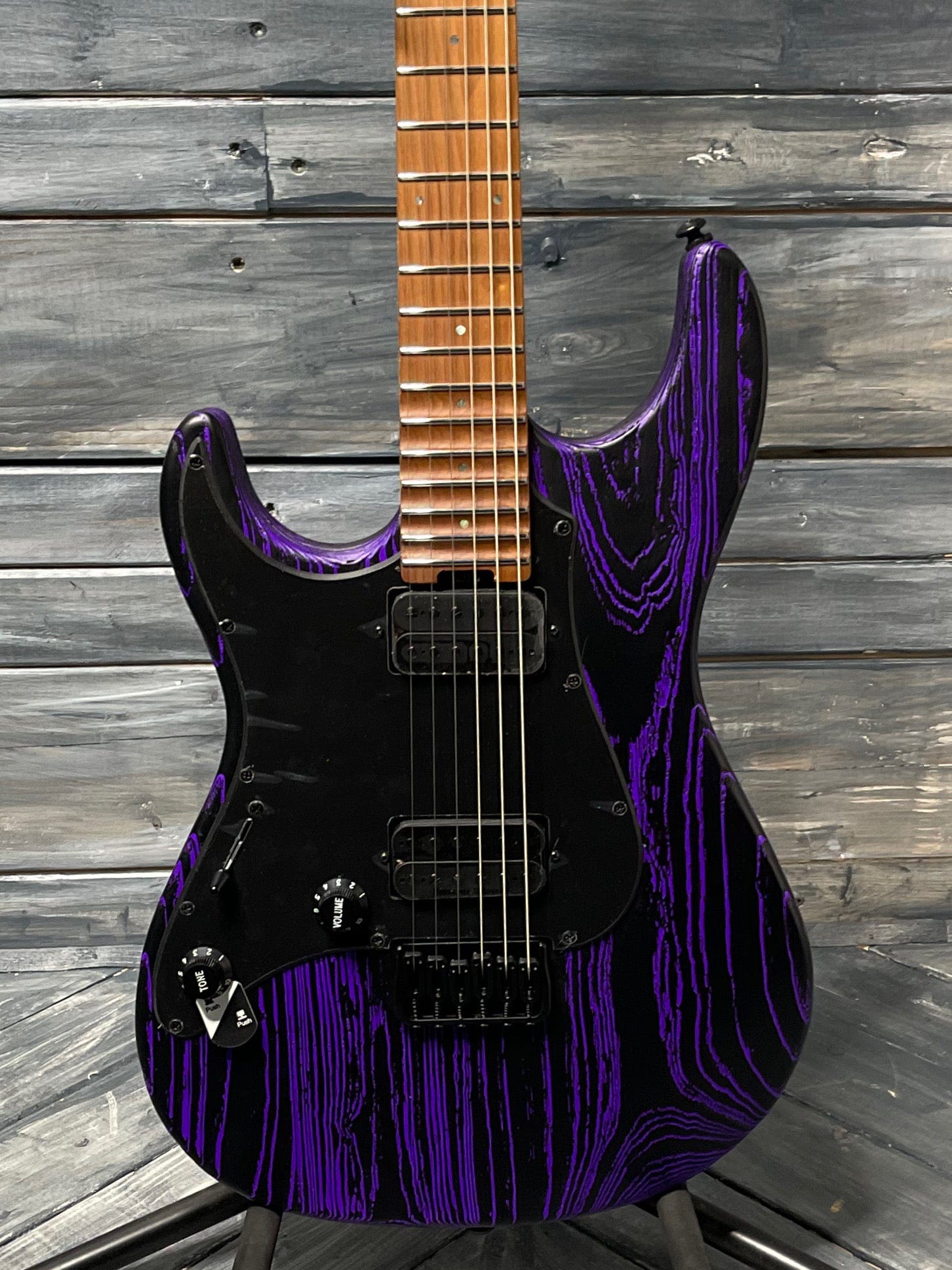 purple black guitar