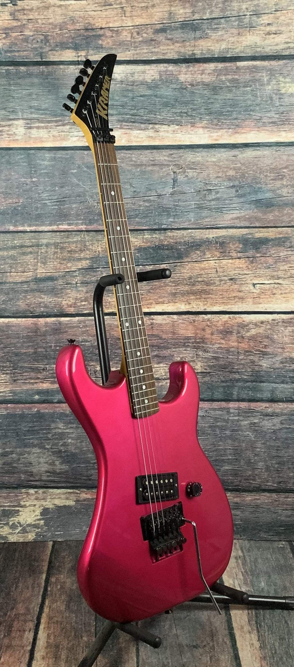 Used Kramer 1987 Focus 1000 Floyd Rose Electric Guitar-Hot Pink