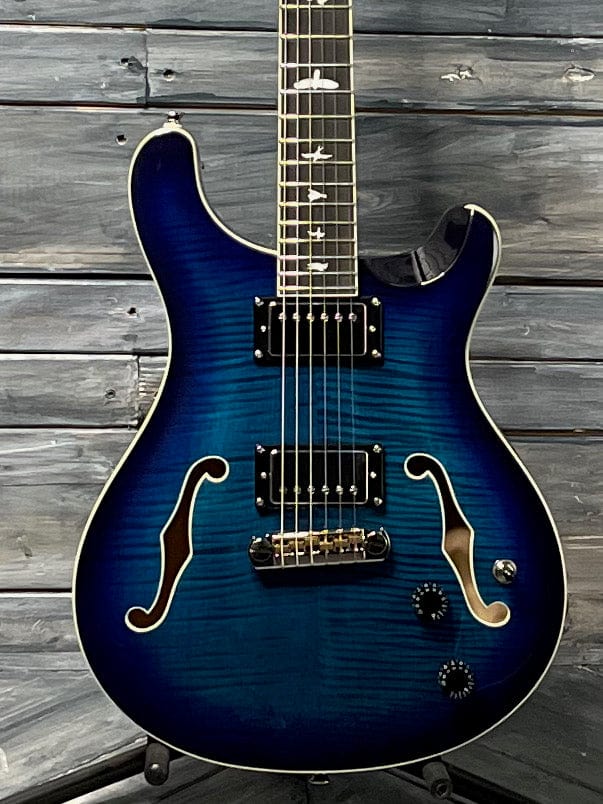 hollow body guitar blue