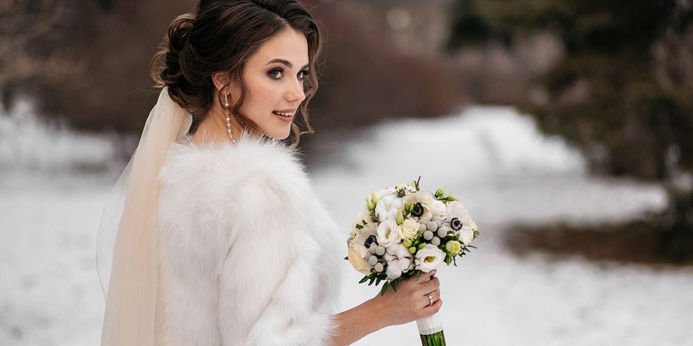 Bride having a winter wedding