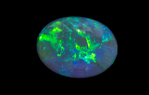 A Lightning Ridge black opal gemstone