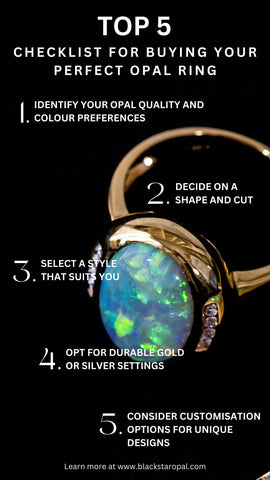 Top 5 Checklist for Buying Your Perfect Opal Ring Infographic