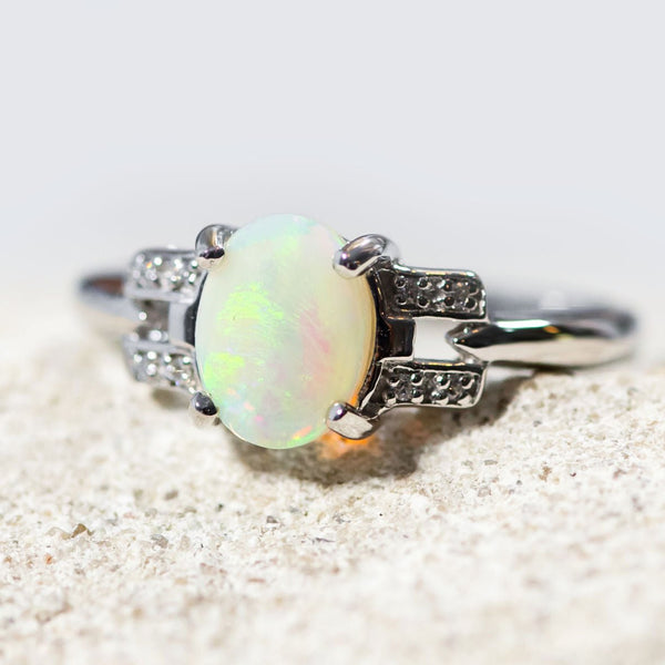 HOLOGRAM BLAST STERLING SILVER AUSTRALIAN BLACK OPAL RING