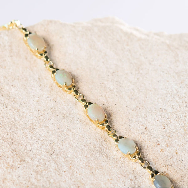 Passion' Solid White Opal Silver Bracelet   Black Star Opal