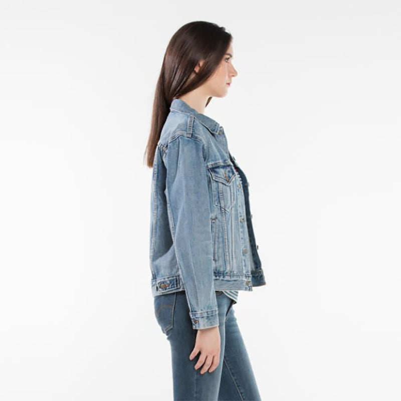 levi's ex boyfriend trucker jacket indigo anthem