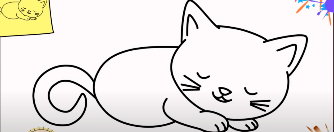 How To Draw A Sleeping Cat Easily Love Cat Design