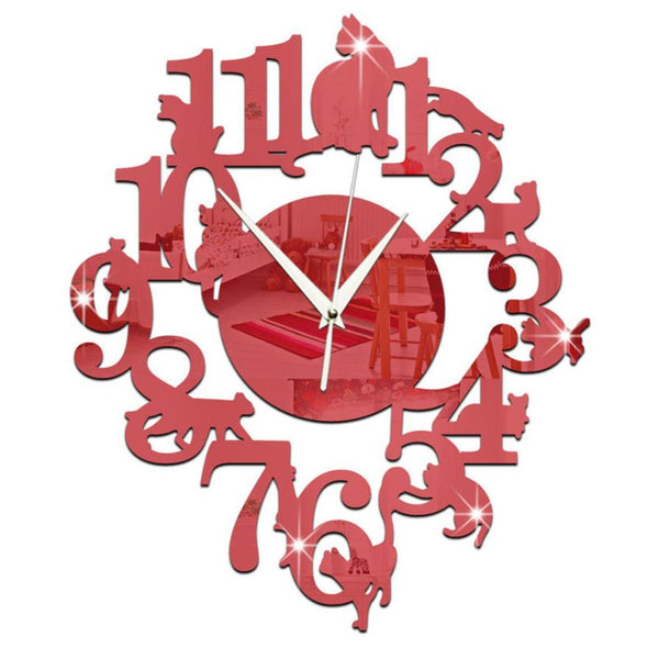 Horloge Chat Rouge Boutique Du Chat Noir