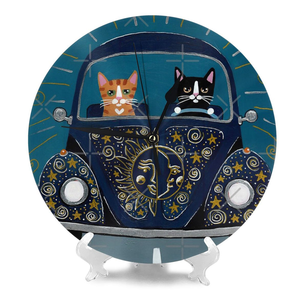 Horloge Chat Qui Conduit Boutique Du Chat Noir