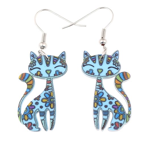 Boucles D Oreilles Fantaisie Chat Boutique Du Chat Noir