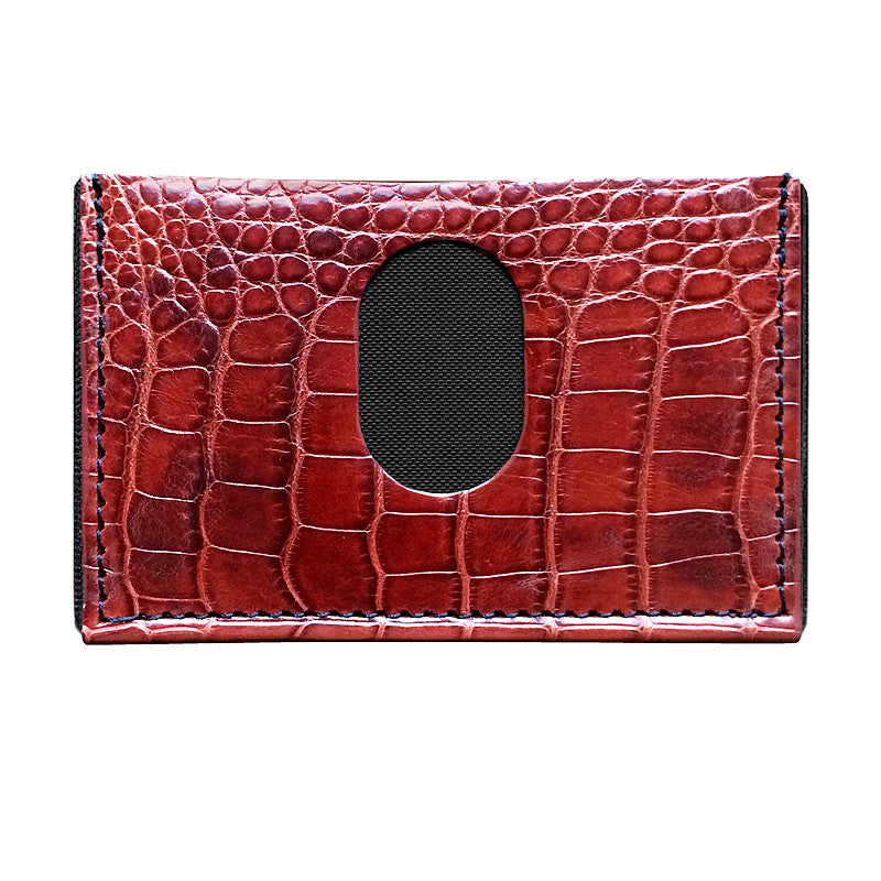 Crocodile Pattern Solid Color Multi-card Slot Purse Credit Card