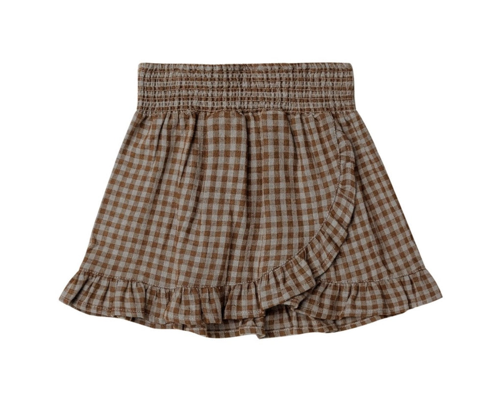 Pleated Skirt || Sand Check, 8-9Y at Rylee + Cru