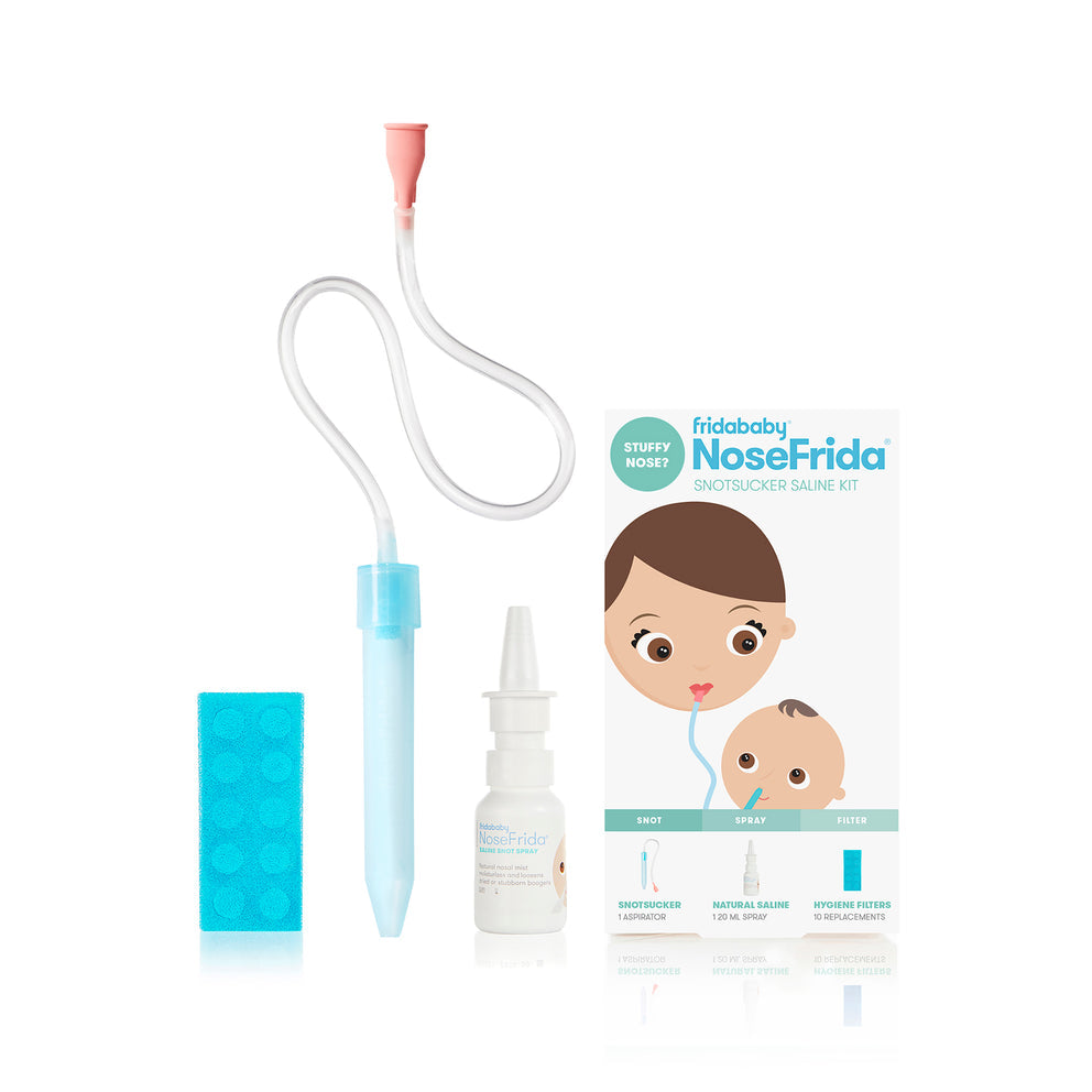 Frida Baby NoseFrida Saline Mist | Baby Saline Nasal Spray to Soften Nasal  Passages for Use Before NoseFrida The SnotSucker, 3.4 fl.oz.