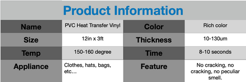 12 x 1yard Glitter Heat Transfer Vinyl Styles