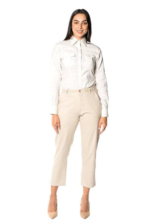 Women's White Utility Button-Up Shirt - Kloth Studio Inc.