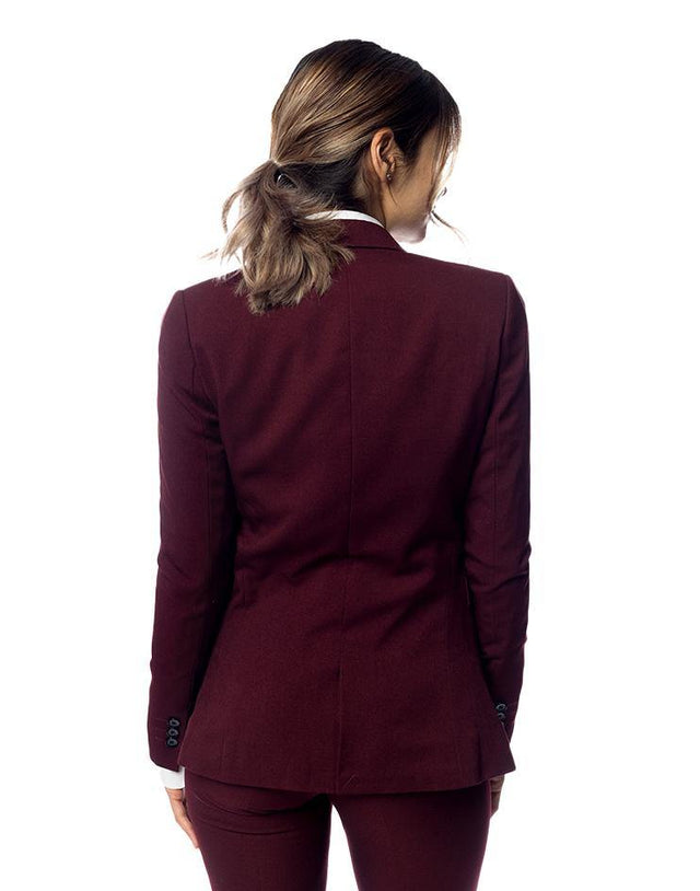 burgundy womens suit