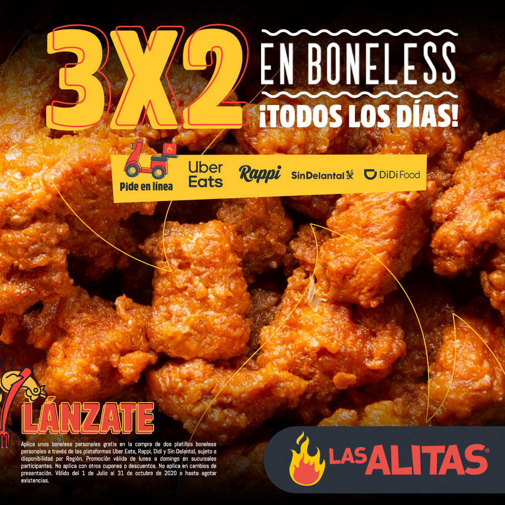 Hot Promos | 3x2 Boneless Todos los días