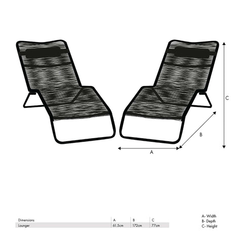 Santos Grey Set of 2 Sun Loungers