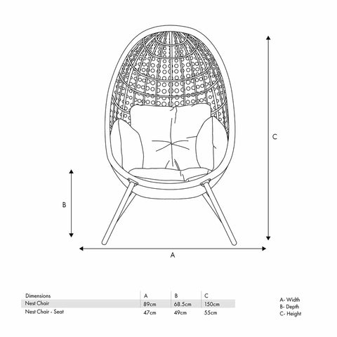 Cebu Stone Grey Outdoor Single Nest Chair