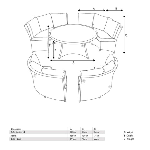 Barracuda Slate Grey Outdoor Seating/Dining Set