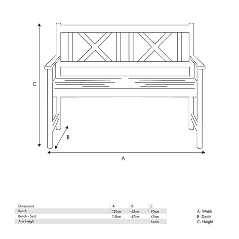 Richmond Light Teak Outdoor 2 Seater Bench