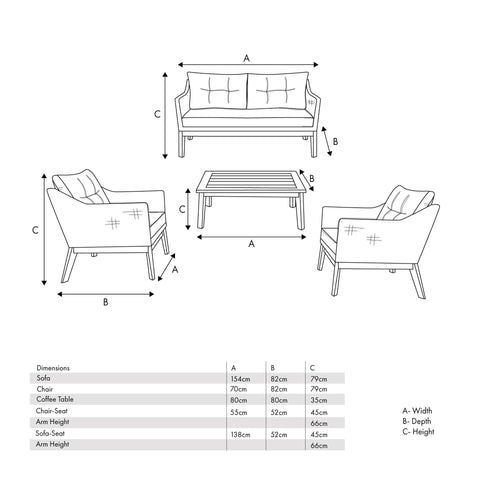 Arta Kubu Grey Outdoor Seating Set