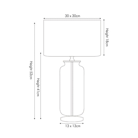 Edith Grey Ombre Glass Table Lamp