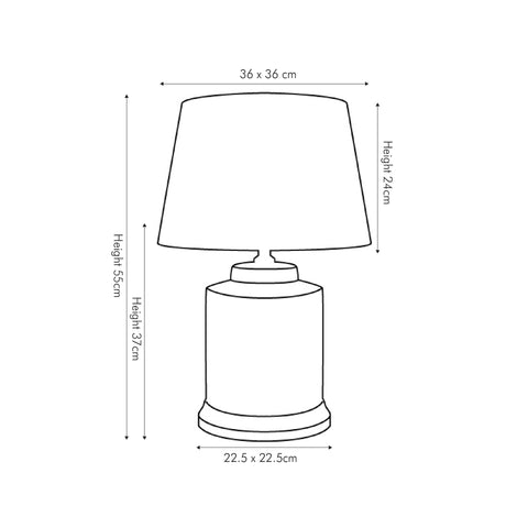 Toubkal Grey and White Geo Pattern Table Lamp