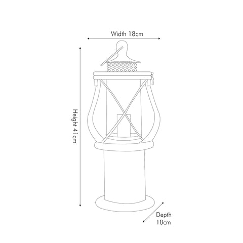 Peregrine Antique Grey Wood Oil Lantern Table Lamp