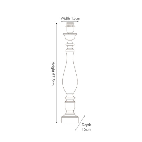 Cora Grey Wash Turned Wood Table Lamp Base