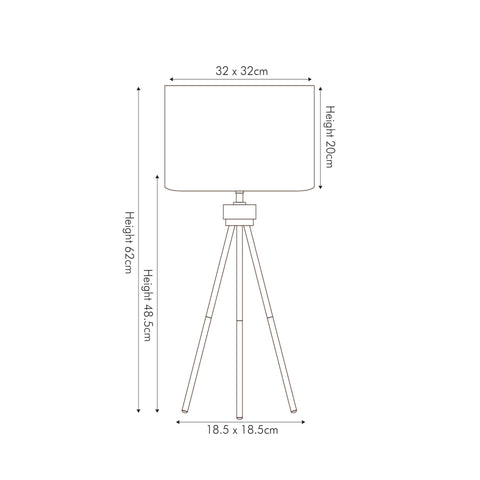 Vitti Brushed Silver Tripod Table Lamp