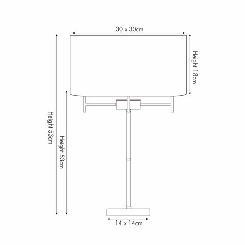 Blakely 3 Light Silver Table Lamp