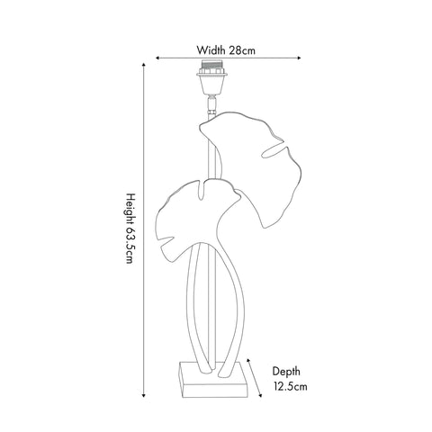 Frieda Tall Gingko Leaf Table Lamp Base