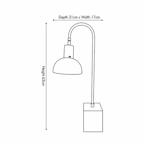 Chelsea Black Domed Task Table Lamp