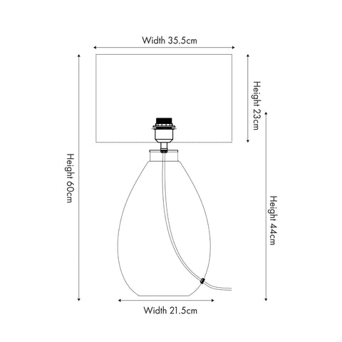 Nazare Clear Bubble Glass Tall Table Lamp