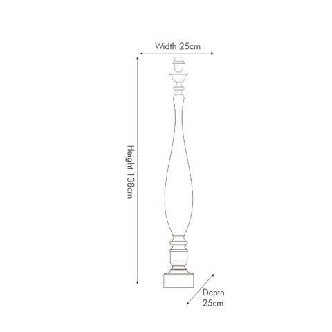 Cora Grey Wash Turned Mango Wood Floor Lamp