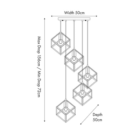 Abelli Silver Five Cube Pendant