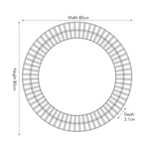 Hoxton Mirrored Glass Tile Round Wall Mirror