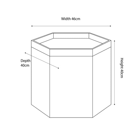 Dragor Natural & White Wood Hexagonal Storage Box Small