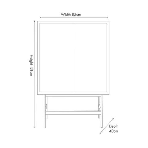 Massimo Acacia Wood 2 Door Bar Cabinet