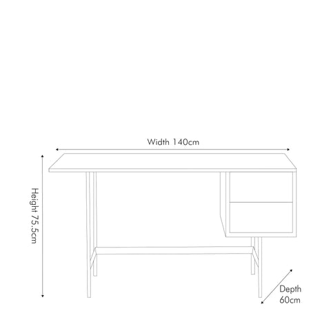 Massimo Acacia Wood 2 Drawer Desk