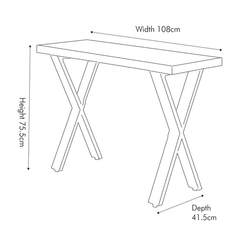 Pilani Recycled Wood and Brass Metal Console Table