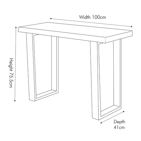 Lima Matt Black Console Table